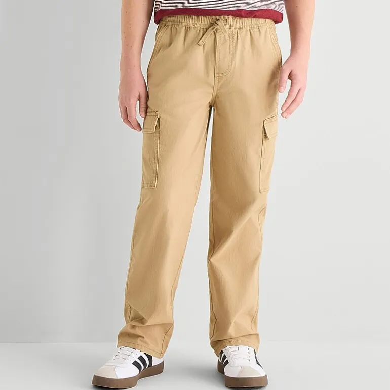 Thereabouts Pull-On Little & Big Kid Boys Drawstring Waist Straight Cargo Pant
