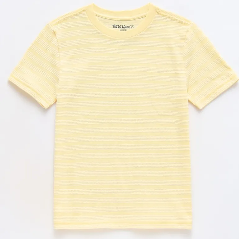 Thereabouts Textured Little & Big Kid Boys Crew Neck Short Sleeve T-Shirt