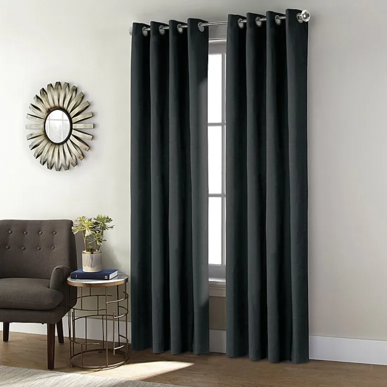 Thermaplus Shadow Grommet Top Energy Saving 100% Blackout Single Curtain Panel