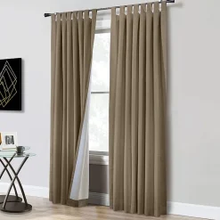 Thermaplus Ventura Tab Top Energy Saving 100% Blackout Set of 2 Curtain Panel