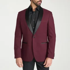 The Savile Row Co Mens Jacquard Slim Fit Sport Coat