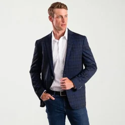 The Savile Row Co Mens Plaid Modern Fit Sport Coat
