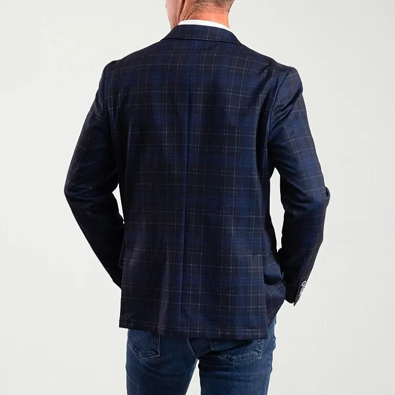 The Savile Row Co Mens Plaid Modern Fit Sport Coat