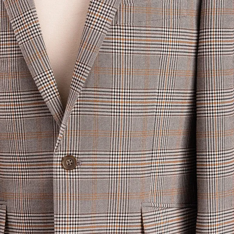 The Savile Row Co Mens Plaid Modern Fit Sport Coat