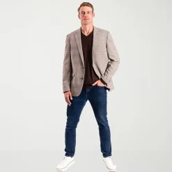 The Savile Row Co Mens Plaid Modern Fit Sport Coat
