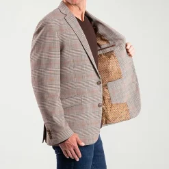 The Savile Row Co Mens Plaid Modern Fit Sport Coat