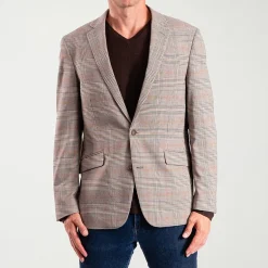 The Savile Row Co Mens Plaid Modern Fit Sport Coat