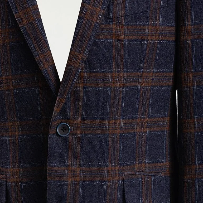 The Savile Row Co Mens Plaid Modern Fit Sport Coat