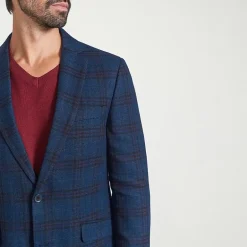 The Savile Row Co Mens Plaid Modern Fit Sport Coat