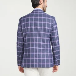 The Savile Row Co Mens Plaid Modern Fit Sport Coat