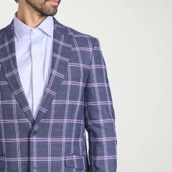 The Savile Row Co Mens Plaid Modern Fit Sport Coat
