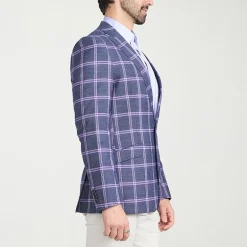 The Savile Row Co Mens Plaid Modern Fit Sport Coat