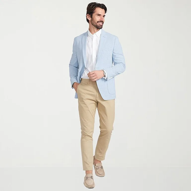 The Savile Row Co Mens Plaid Slim Fit Sport Coat