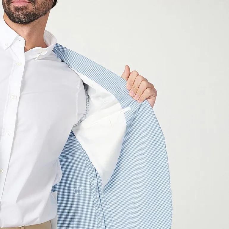 The Savile Row Co Mens Plaid Slim Fit Sport Coat