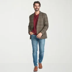 The Savile Row Co Mens Windowpane Modern Fit Sport Coat