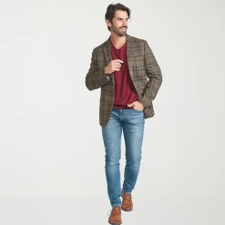 The Savile Row Co Mens Windowpane Modern Fit Sport Coat