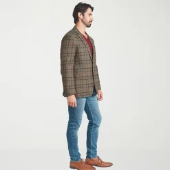 The Savile Row Co Mens Windowpane Modern Fit Sport Coat