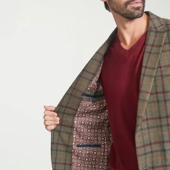 The Savile Row Co Mens Windowpane Modern Fit Sport Coat
