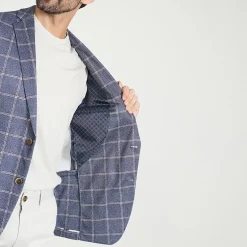 The Savile Row Co Mens Windowpane Modern Fit Sport Coat