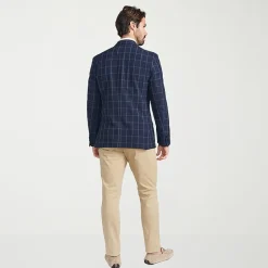 The Savile Row Co Mens Windowpane Modern Fit Sport Coat