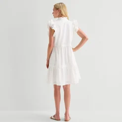 5th + Madison Edit Womens Petite V Neck Sleeveless Shift Dress