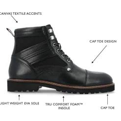 Thomas And Vine Mens Feron Flat Heel Lace Up Boots