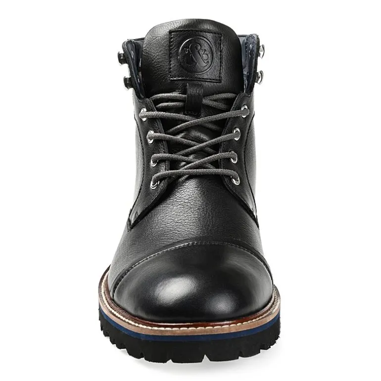 Thomas And Vine Mens Reddick Block Heel Lace-Up Boots