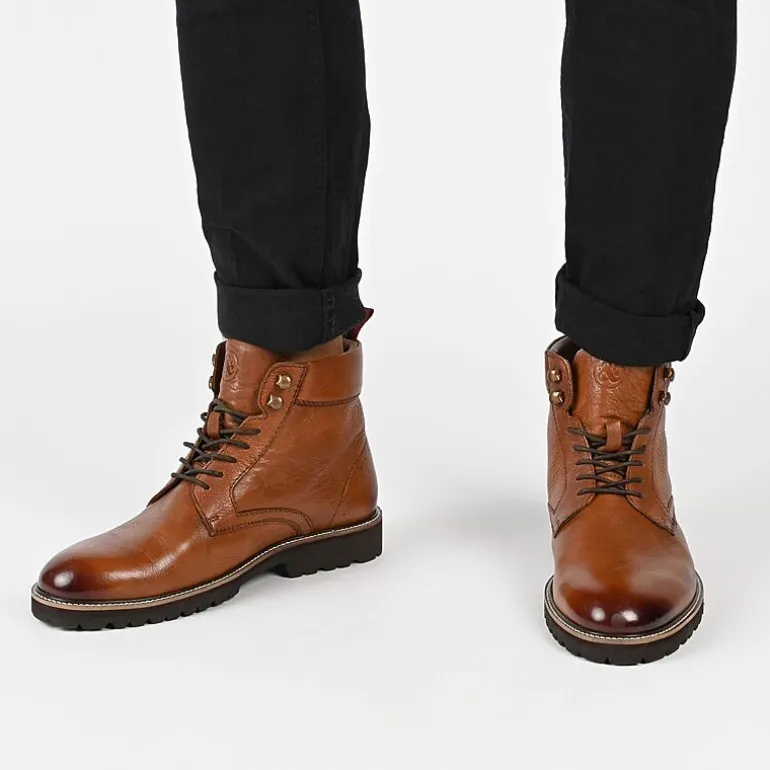 Thomas And Vine Mens Simeon Flat Heel Lace Up Boots