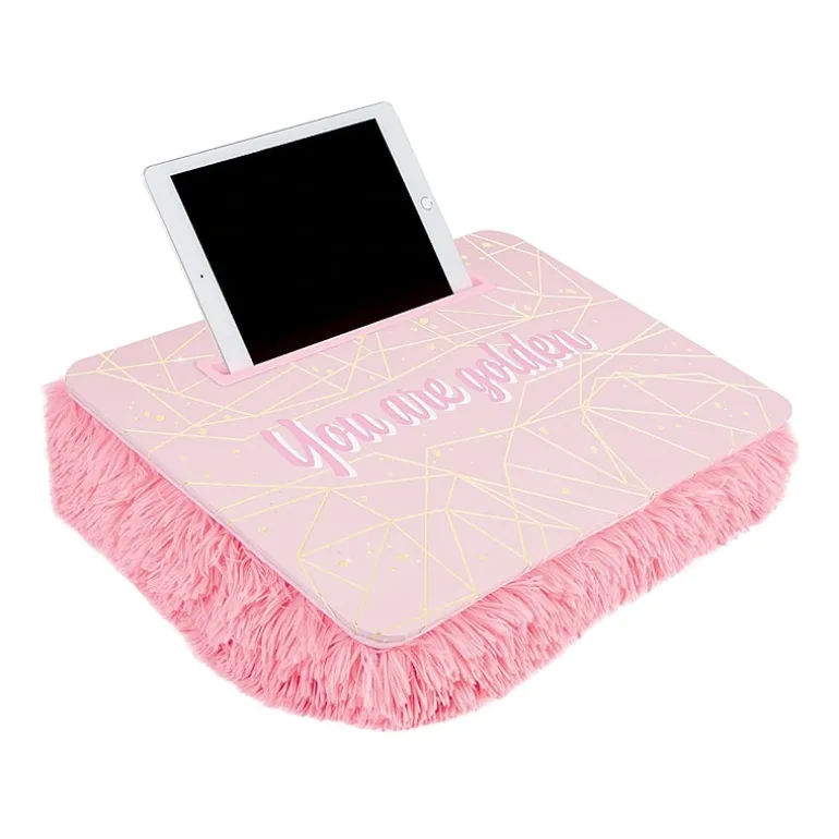 Three Cheers For Girls Pink & Gold Deluxe Fur Kids Lap Desk