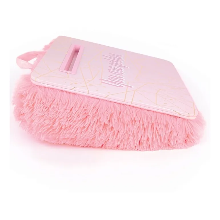 Three Cheers For Girls Pink & Gold Deluxe Fur Kids Lap Desk