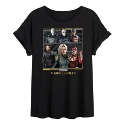 Thunderbolts Womens Juniors Crew Neck Short Sleeve Oversized Marvel Graphic T-Shirt