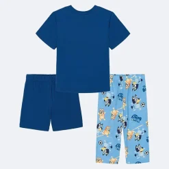 Toddler Boys Bluey Crew Neck Short Sleeve 3-pc. Pajama Set