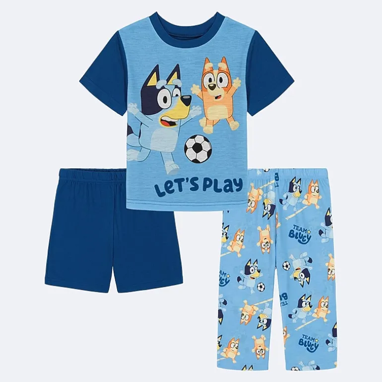 Toddler Boys Bluey Crew Neck Short Sleeve 3-pc. Pajama Set