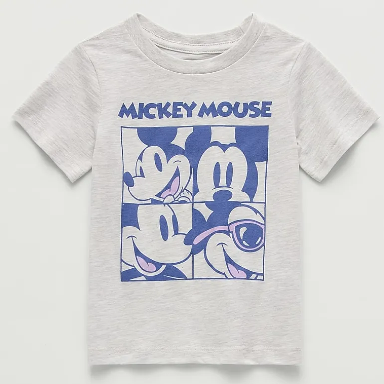 Toddler Boys Crew Neck Short Sleeve Regular Fit Mickey Mouse Graphic T-Shirt