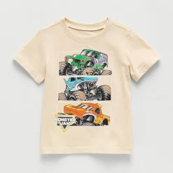 Toddler Boys Crew Neck Short Sleeve Regular Fit Monster Jam Graphic T-Shirt