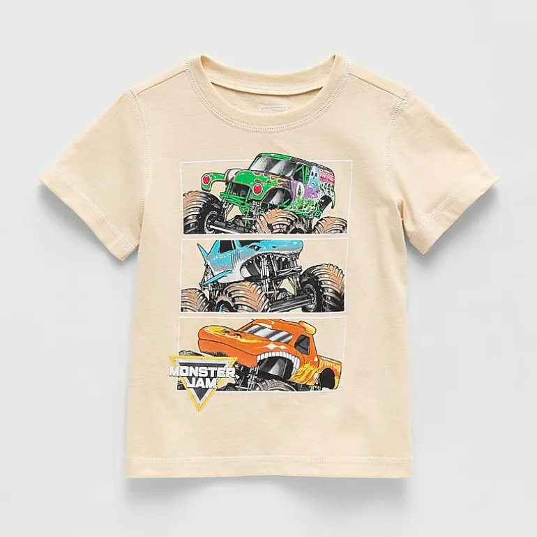 Toddler Boys Crew Neck Short Sleeve Regular Fit Monster Jam Graphic T-Shirt