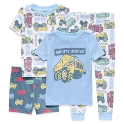 Toddler Boys Crew Neck Short Sleeve 4-pc. Pajama Set