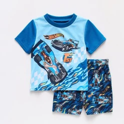 Toddler Boys Hot Wheels Crew Neck Short Sleeve 2-pc. Pajama Set