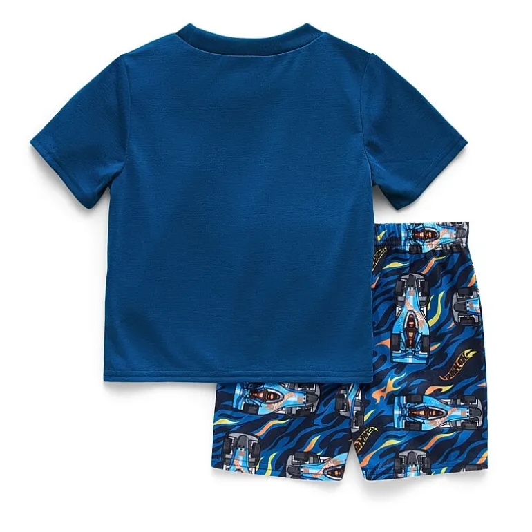 Toddler Boys Hot Wheels Crew Neck Short Sleeve 2-pc. Pajama Set