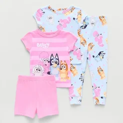Toddler Girls Bluey Crew Neck Short Sleeve 4-pc. Pajama Set