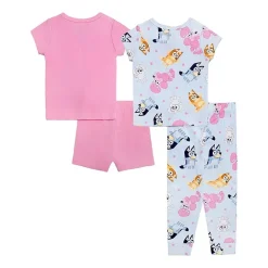 Toddler Girls Bluey Crew Neck Short Sleeve 4-pc. Pajama Set