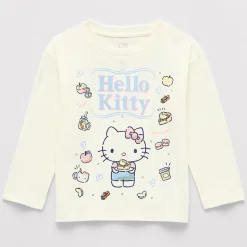 Toddler Girls Crew Neck Long Sleeve Regular Fit Hello Kitty Graphic T-Shirt
