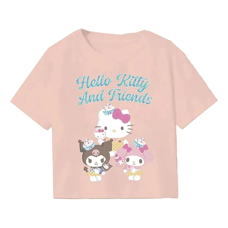 Toddler Girls Crew Neck Short Sleeve Regular Fit Hello Kitty Graphic T-Shirt