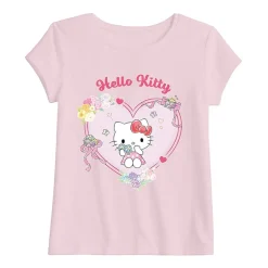 Toddler Girls Crew Neck Short Sleeve Regular Fit Hello Kitty Graphic T-Shirt