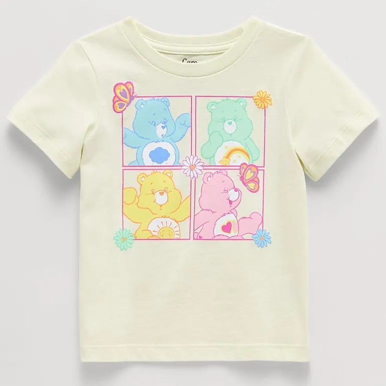 Toddler Girls Crew Neck Short Sleeve Regular Fit Care Bears Graphic T-Shirt