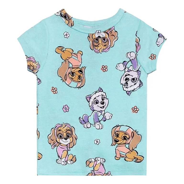 Toddler Girls Paw Patrol Crew Neck Short Sleeve 4-pc. Pajama Set