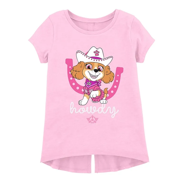 Toddler Girls Round Neck Short Sleeve Regular Fit Paw Patrol Graphic T-Shirt