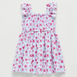 Toddler Girls Short Sleeve Ruffled Minnie Mouse A-Line Dress