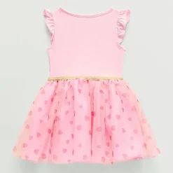 Toddler Girls Sleeveless Flutter Strawberry Shortcake A-Line Dress