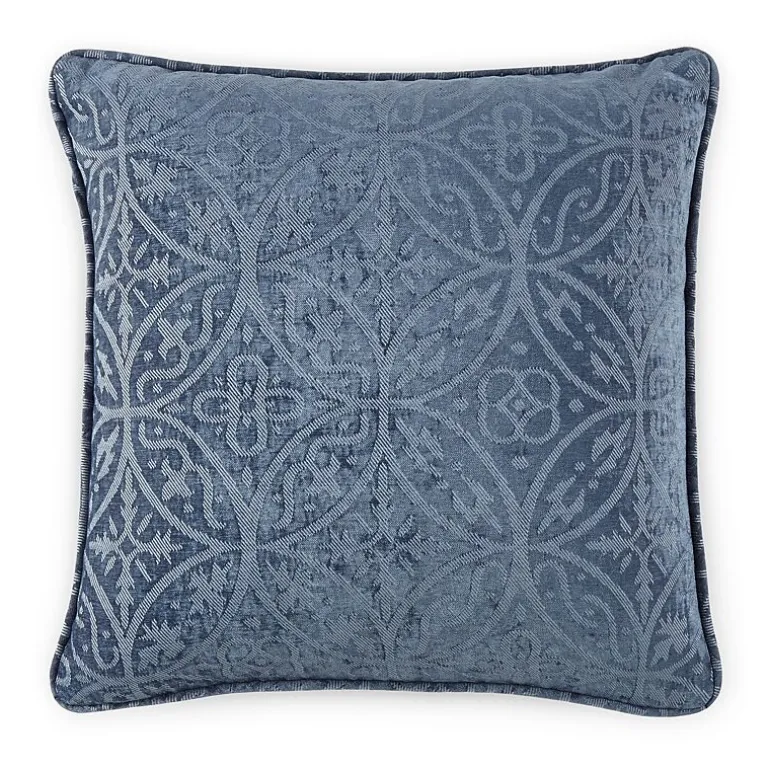 Tonal Feather Filled Medalion Square Throw Pillow